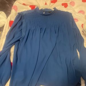 Blue is in for spring! Nice blouse for work Ann Taylor